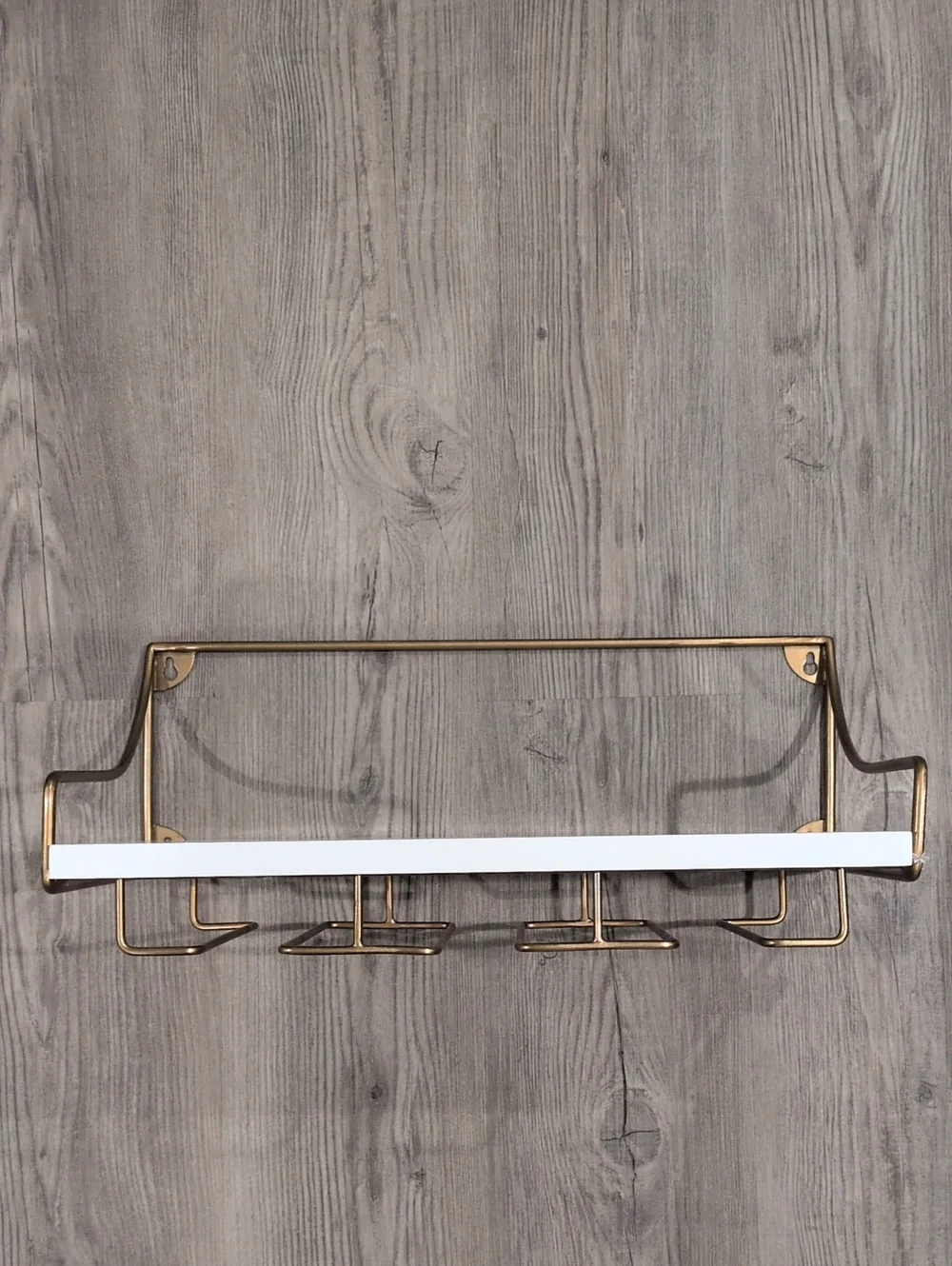 NWT Anthropologie Mayfair Wall-Mounted Wine Glass Shelf White And Gold